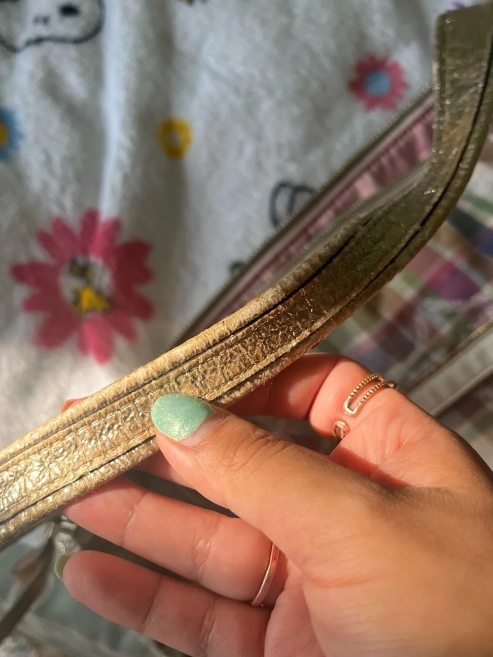 Coach Pastel Plaid Shoulder Tote Bag - Gold Trim